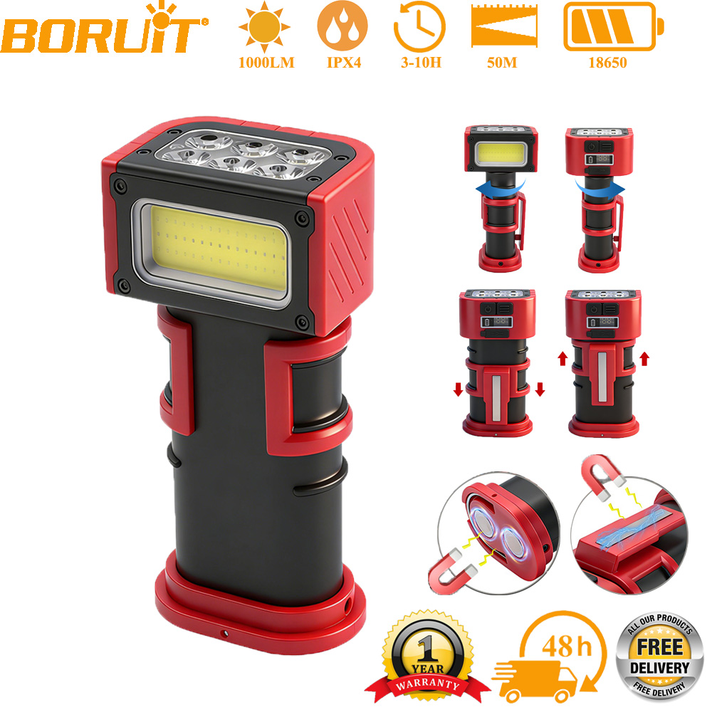 Cycling To Work - BORUiT COB LED-werklamp 1000LM Type-C oplaadbare