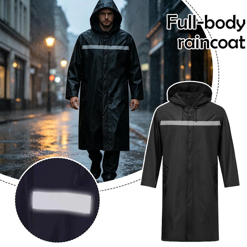 Cycling Commute In Rain - Unisex regenjas met reflecterende strepen, heavy-duty