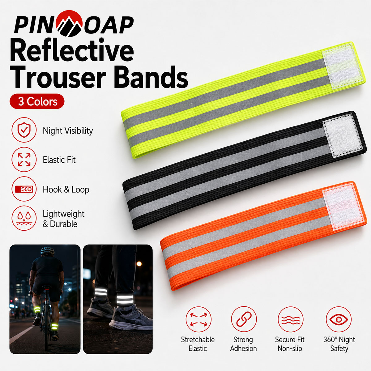 Cycling Commute Pants - PINMOAP 1/2PCS Fietsbroekband Broekspijpband Reflecterende Enkelclip