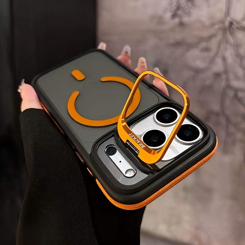 Kickstand Adjustable - Luxe matte transparante magnetische telefoonhoes met