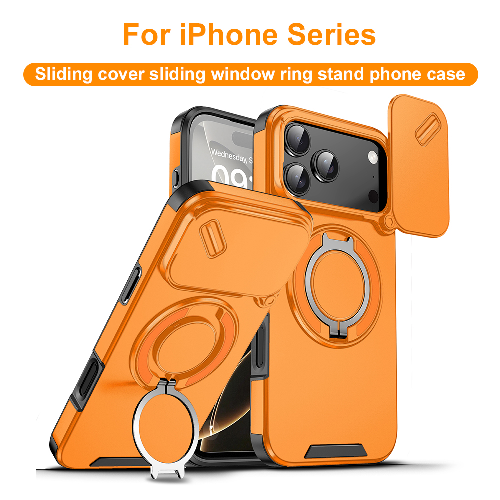 Kickstand Adjustable - Magnetische Ringstandaardhoes voor Apple iPhone 17