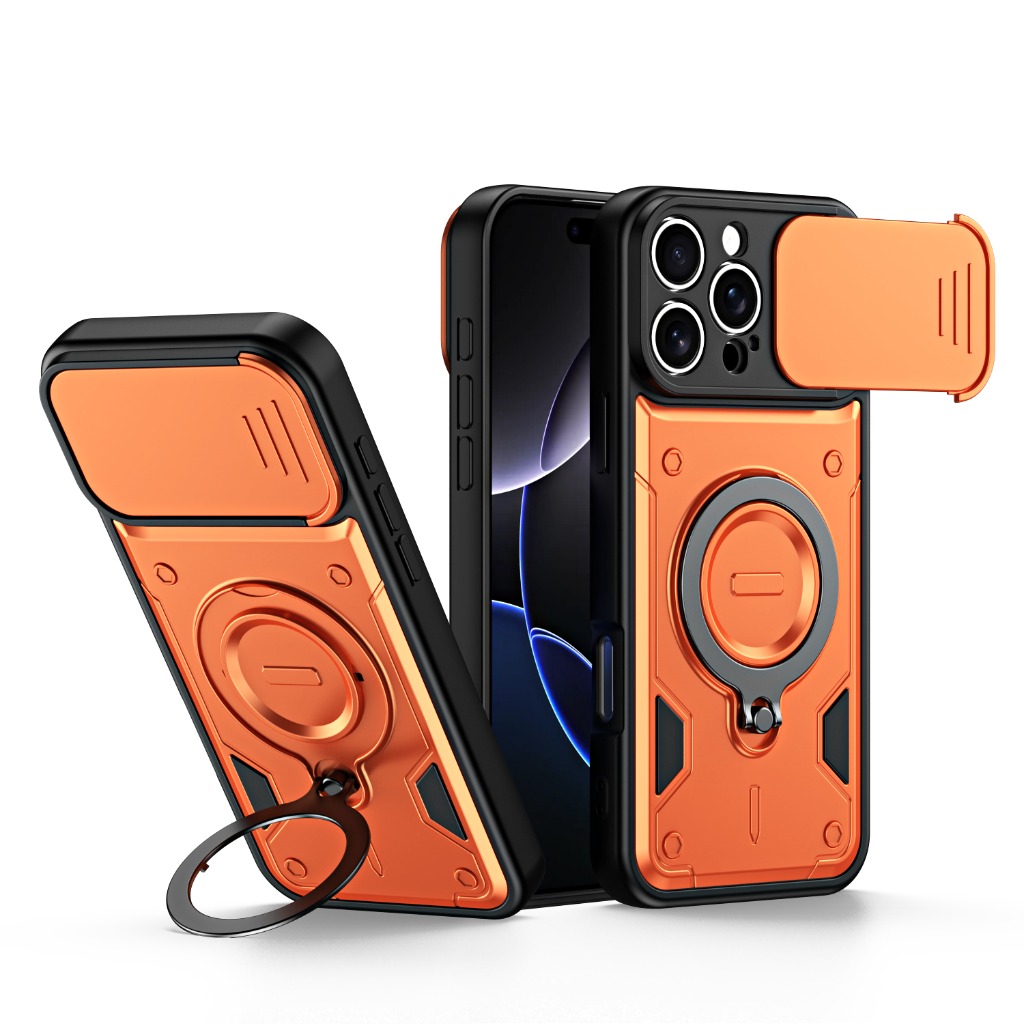 Kickstand Adjustable - Stootvaste telefoonhoes met schuifbare cameradeksel 360°