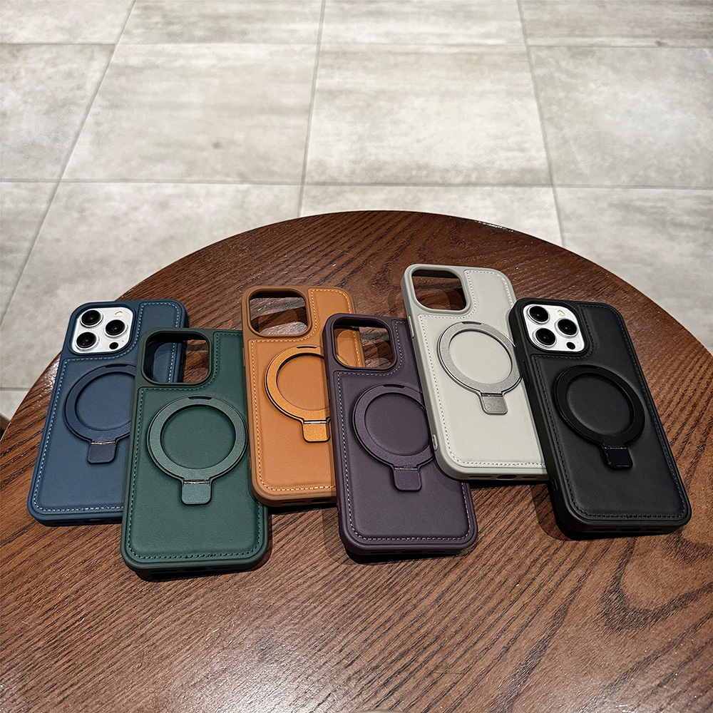 Kickstand Adjustable - PU Leder Magnetische Case voor Apple