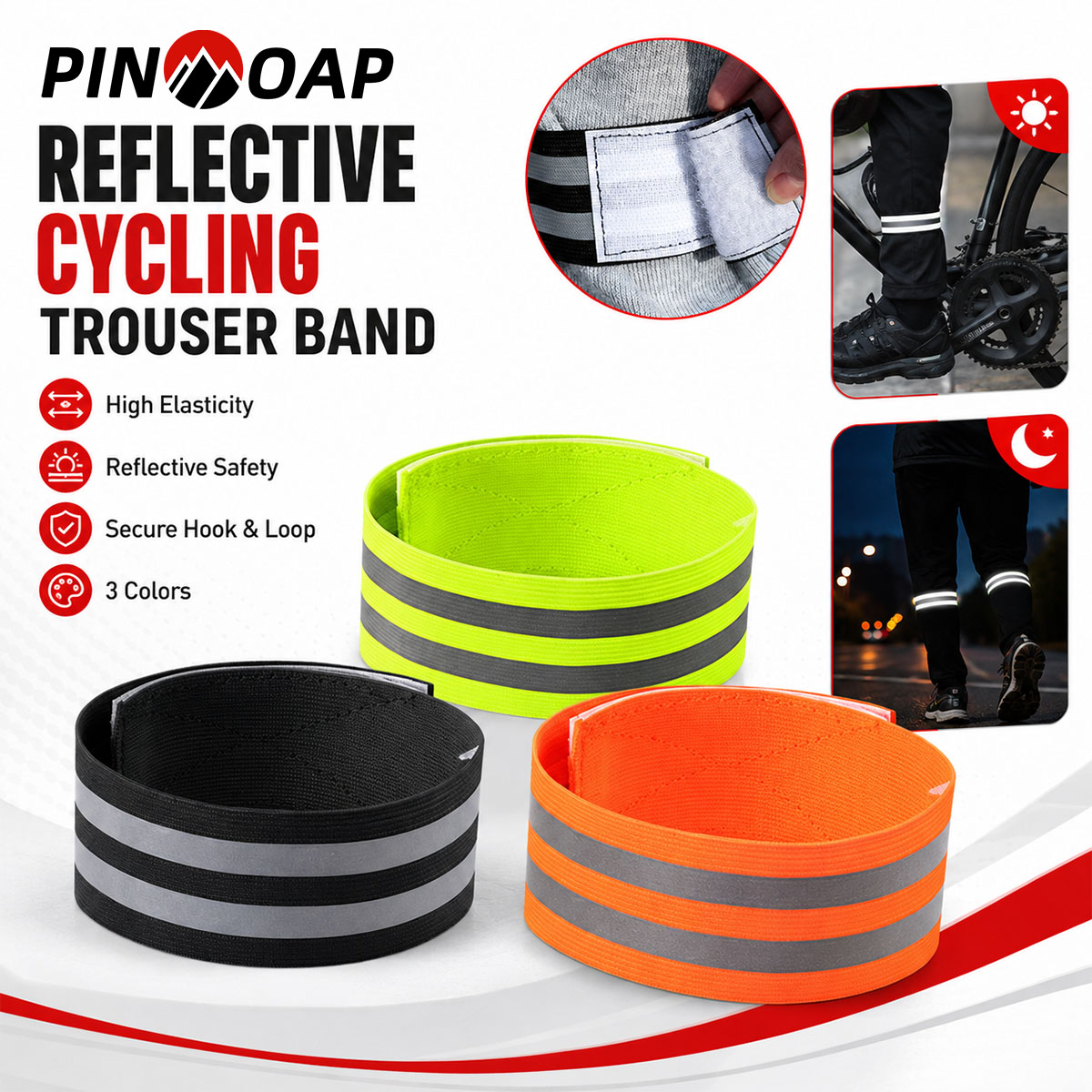 Cycling Commute Pants - PINMOAP 1/2PCS Fietsbroek Beenband Reflecterende Broekclip