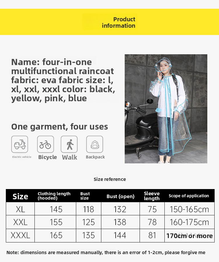 Transparante EVA regenponcho m - Cycling Commute In Rain recensie en prijs