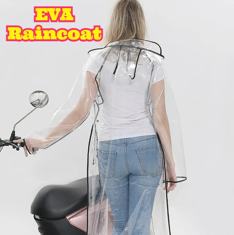 Transparante EVA lange regenja - Waterproof Cycling Commute recensie en prijs